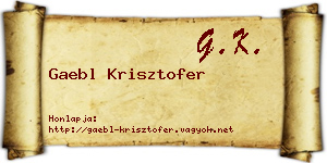 Gaebl Krisztofer névjegykártya